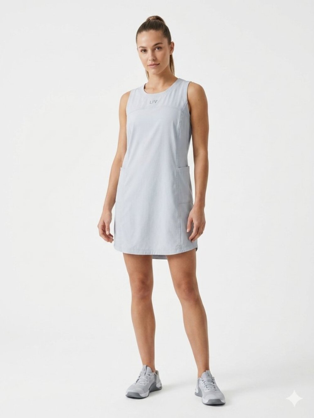 Life Integrity Earth Dress Gray Athletic Sporty Sleeveless XL